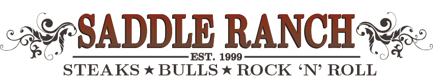 Saddle Ranch. Est. 1999. Steaks, Bulls, Rock N Roll logo